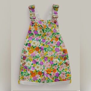 Mini Boden Floral Overall Shorts